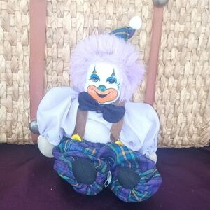 Purple and White Clown Doll